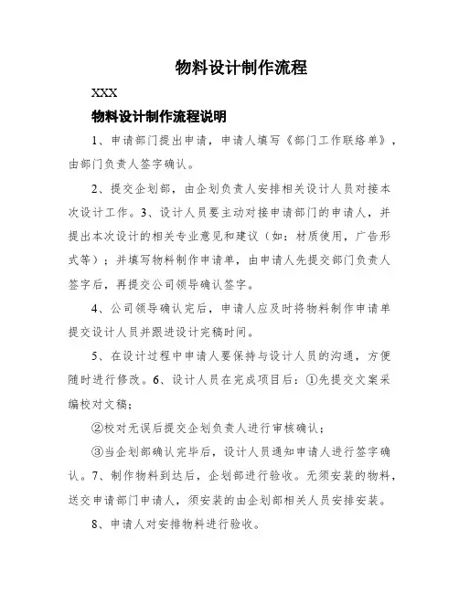 物料设计制作流程