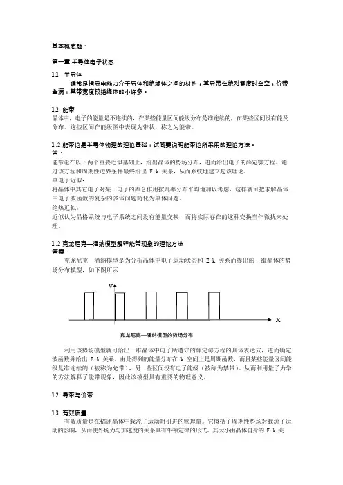 (完整版)半导体物理知识点及重点习题总结(可编辑修改word版)