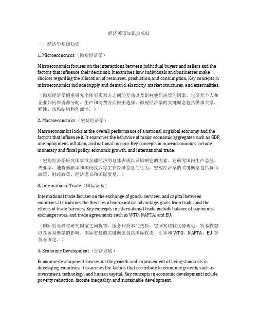 经济英语知识点总结