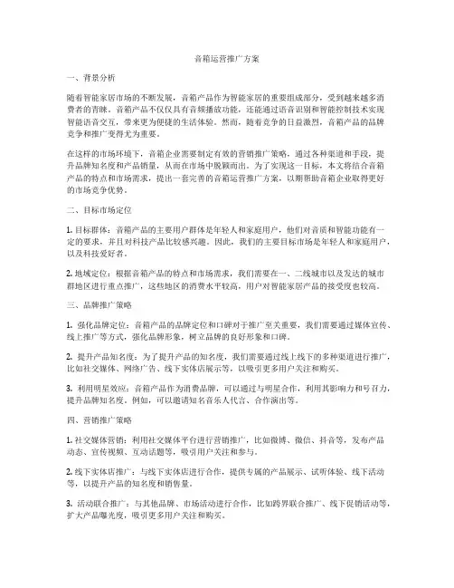 音箱运营推广方案