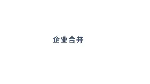 高级财务会计-企业合并