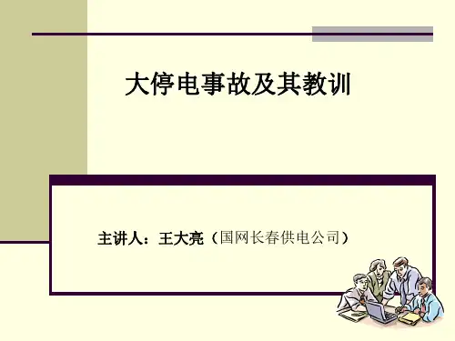 大停电事故及其教训讲解