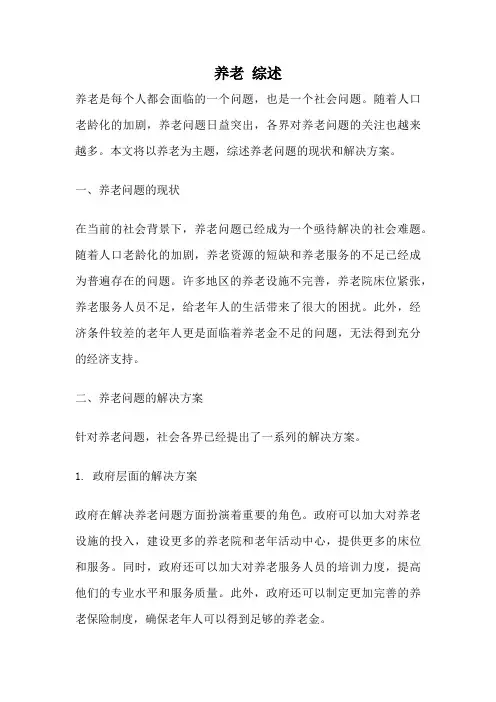 养老 综述