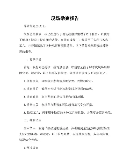 现场勘察报告