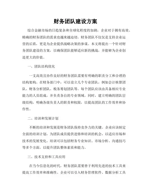 财务团队建设方案