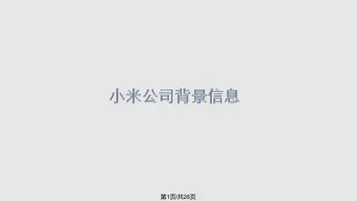 小米手机营销策略PPT课件
