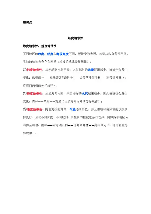 2021高考地理(全国乙卷9~11)——苔原、纬度地带性、垂直地带性