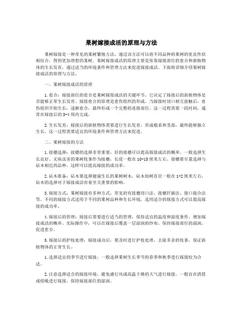 果树嫁接成活的原理与方法