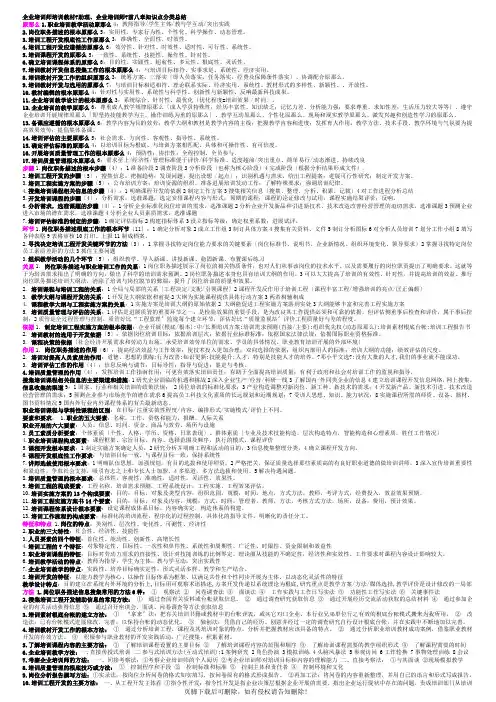 企业培训师知识点总结页面超浓缩