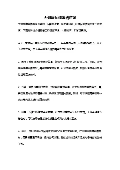 大棚能种植香椿苗吗