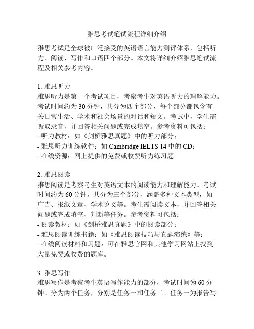 雅思考试笔试流程详细介绍