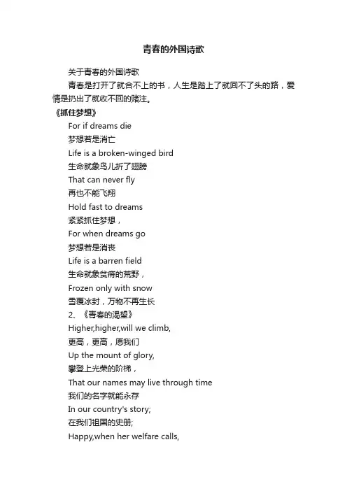 关于青春的外国诗歌
