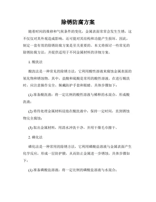 除锈防腐方案