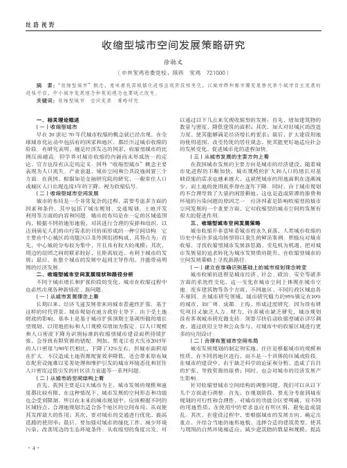 收缩型城市空间发展策略研究