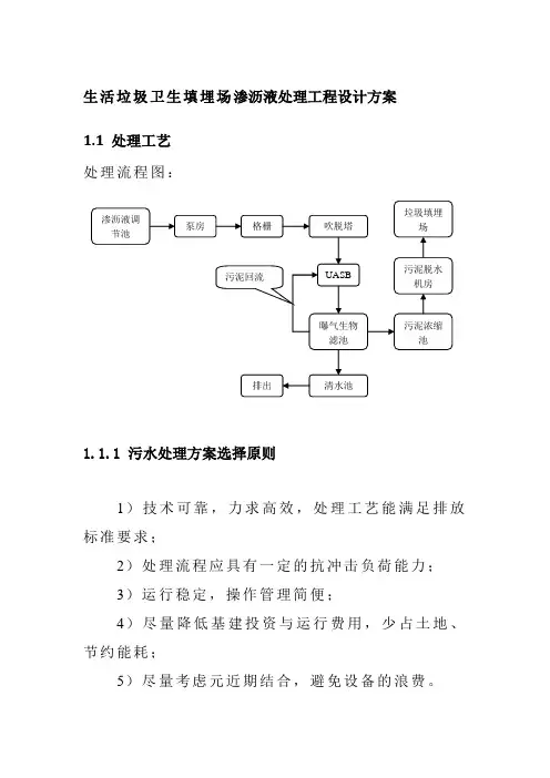 生活垃圾卫生填埋场渗沥液处理工程设计方案