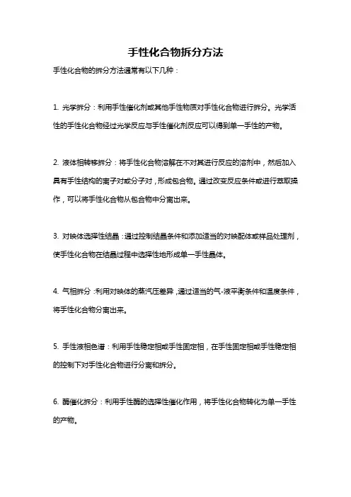 手性化合物拆分方法