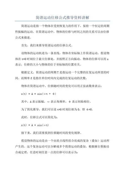 简谐运动位移公式推导资料讲解