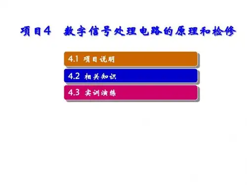 电子整机原理与维修实训——数字视听设备项目4 数字信号处理电路的原理和检修