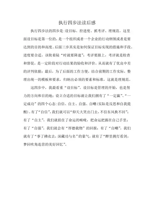 执行四步法读后感