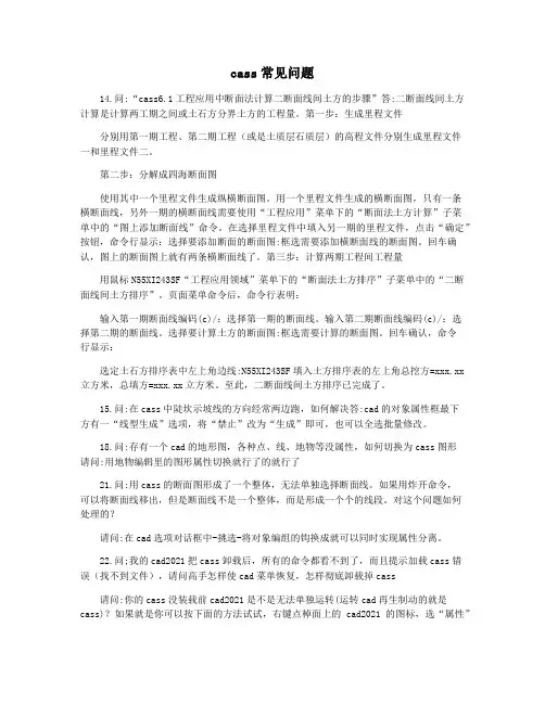 cass常见问题