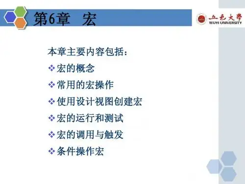 access 2003 第6章 宏
