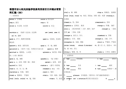 高考英语 百日冲刺必背资料汇编6
