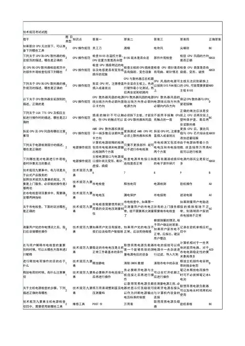电脑维修技术规范