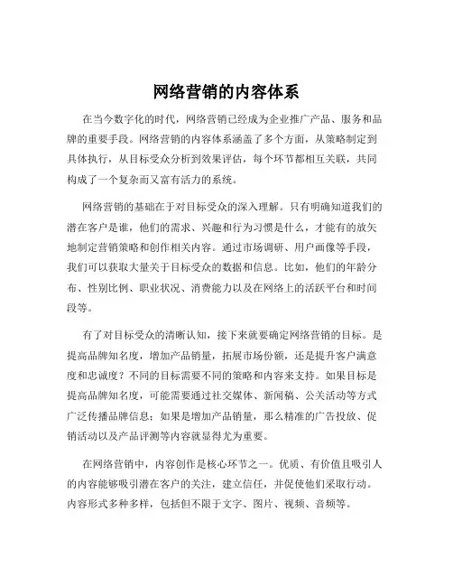 网络营销的内容体系
