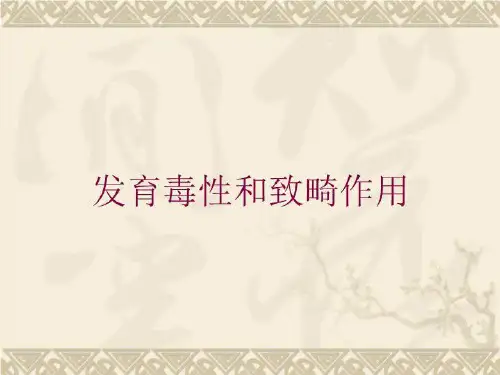 发育毒性和致畸作用培训课件