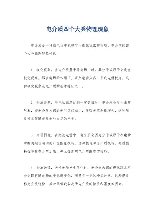 电介质四个大类物理现象