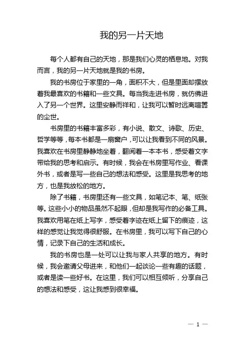 我的另一片天地