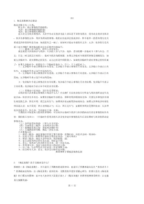 梅花易数 精髓