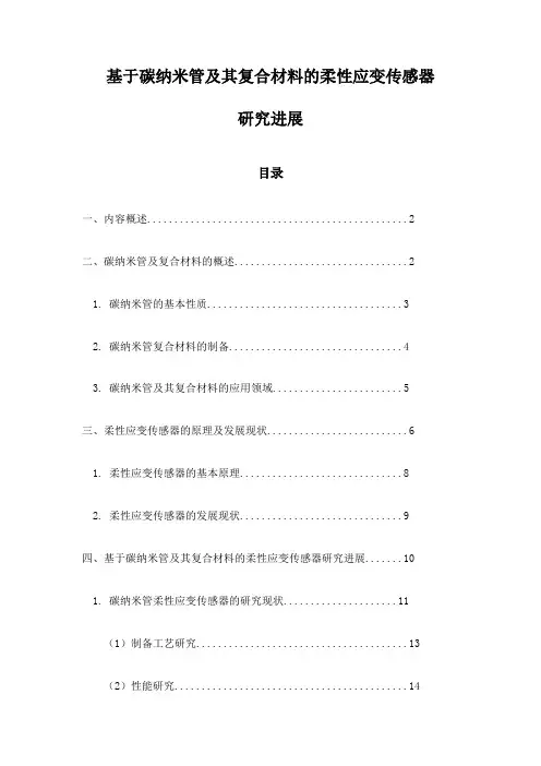 基于碳纳米管及其复合材料的柔性应变传感器研究进展