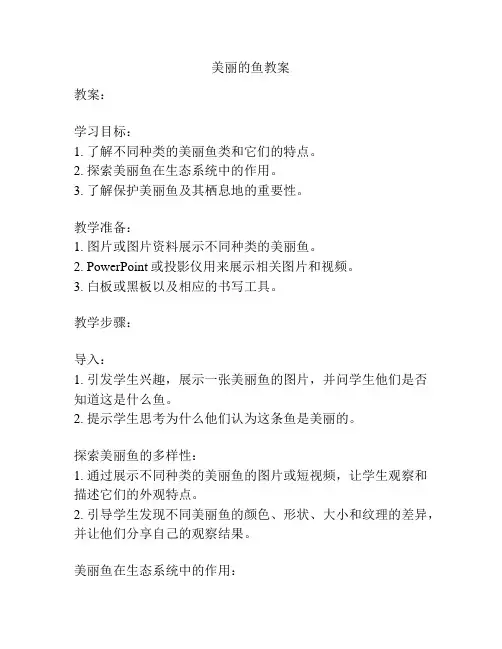 美丽的鱼教案