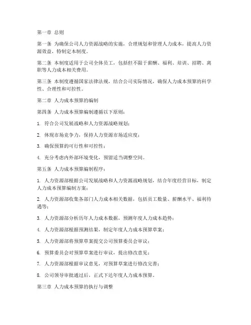 公司人力成本预算管理制度