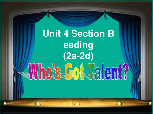 初中英语人教版八年级上册第四单元Unit 4 What's the best movie theater Section B 2a —2d (共14张PPT)