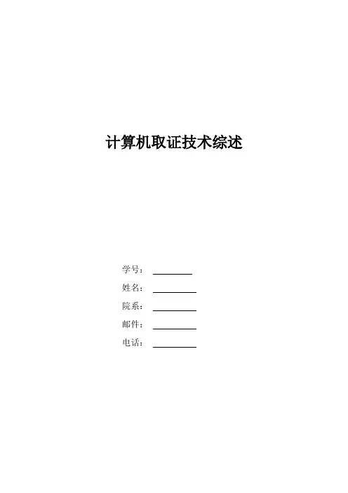 计算机取证技术综述