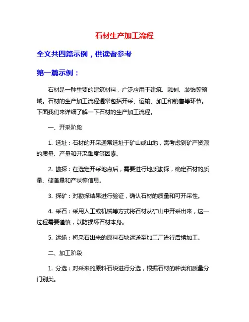 石材生产加工流程
