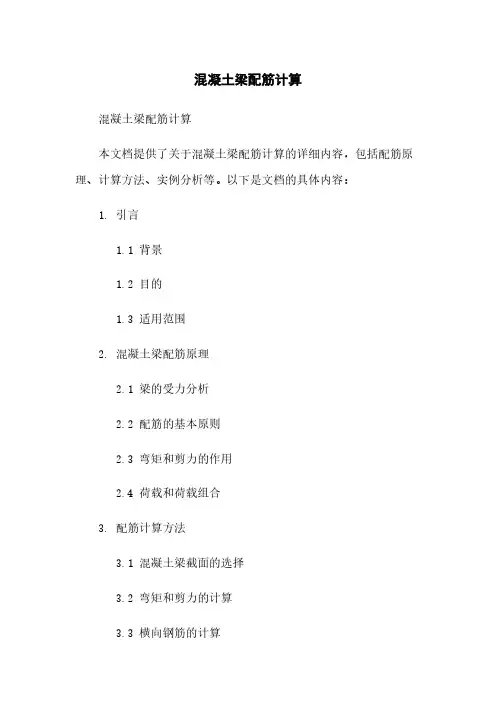 混凝土梁配筋计算
