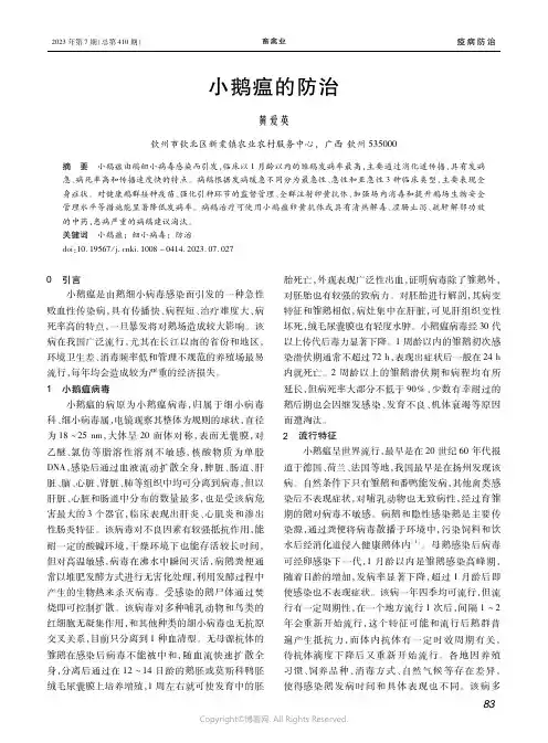 小鹅瘟的防治