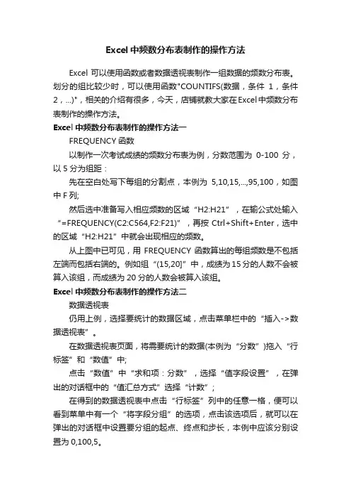 Excel中频数分布表制作的操作方法