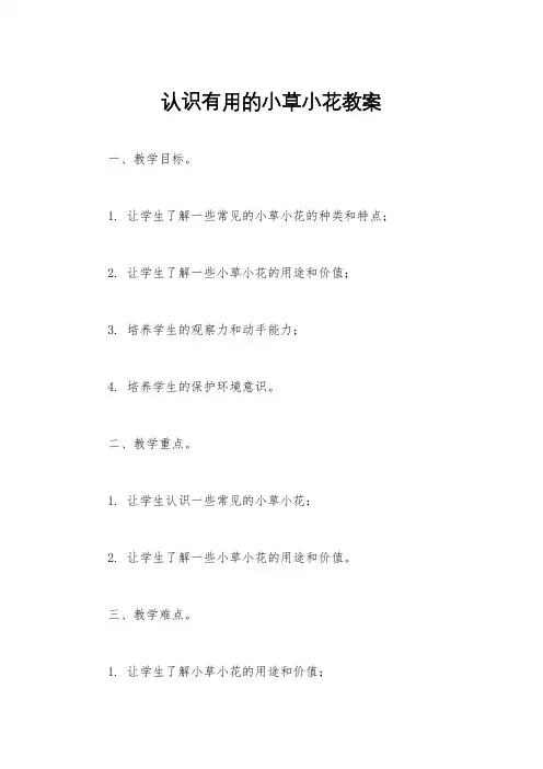 认识有用的小草小花教案