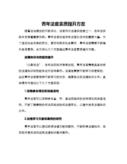 青年法官素质提升方案