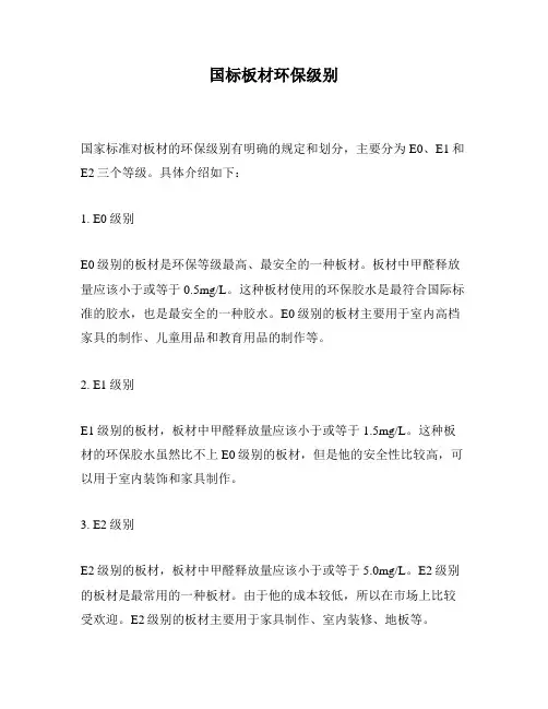 国标板材环保级别