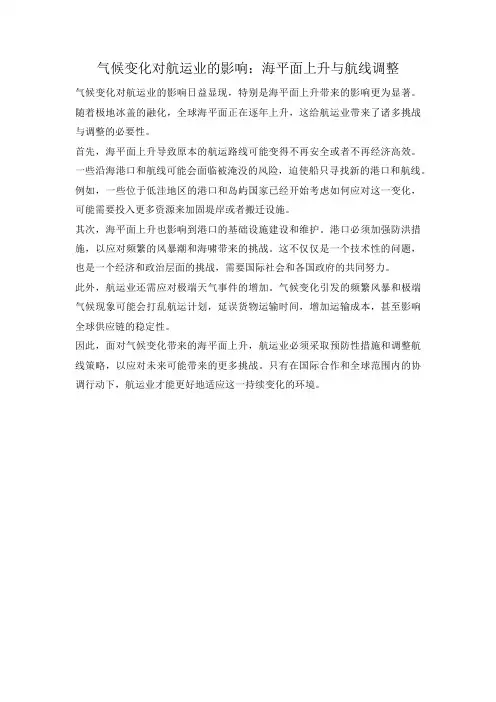 气候变化对航运业的影响：海平面上升与航线调整