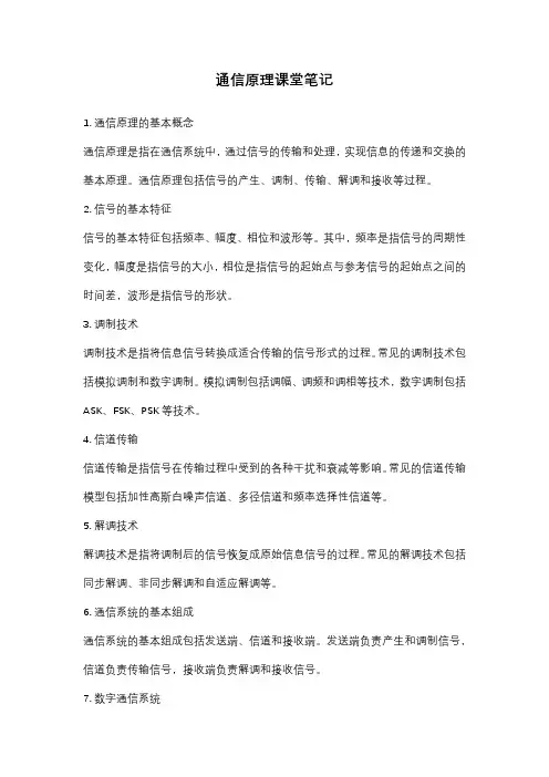 通信原理课堂笔记