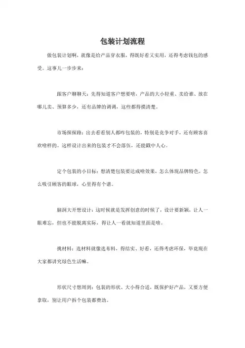 包装计划流程