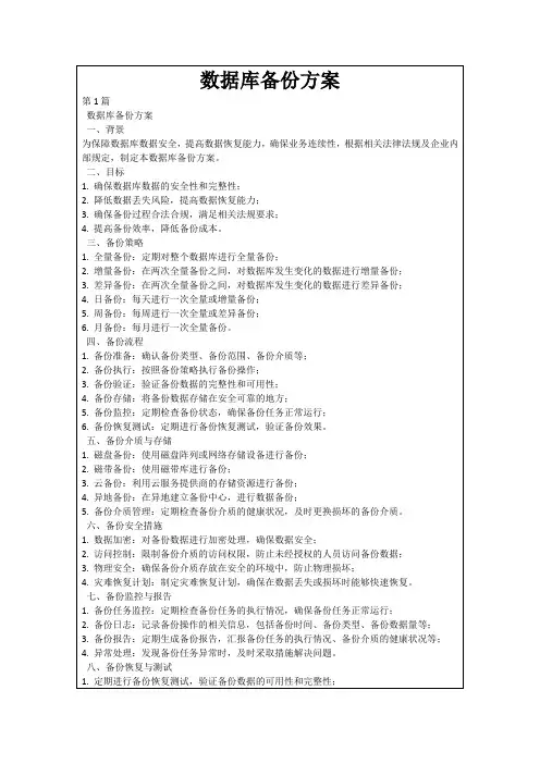 数据库备份方案