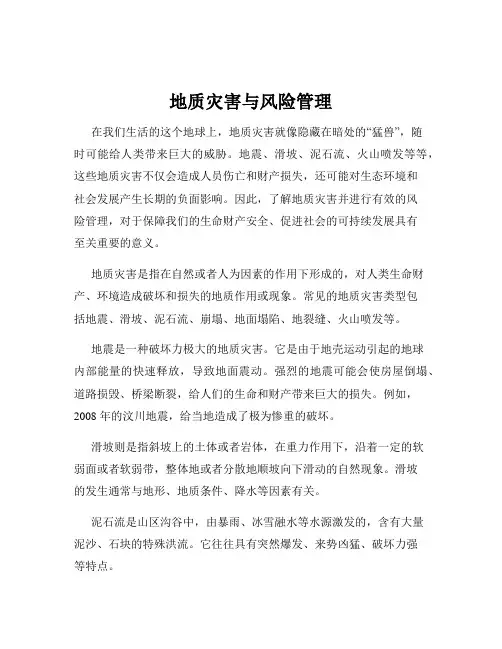 地质灾害与风险管理