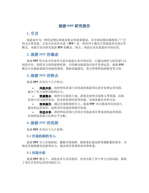 旅游ppp研究报告